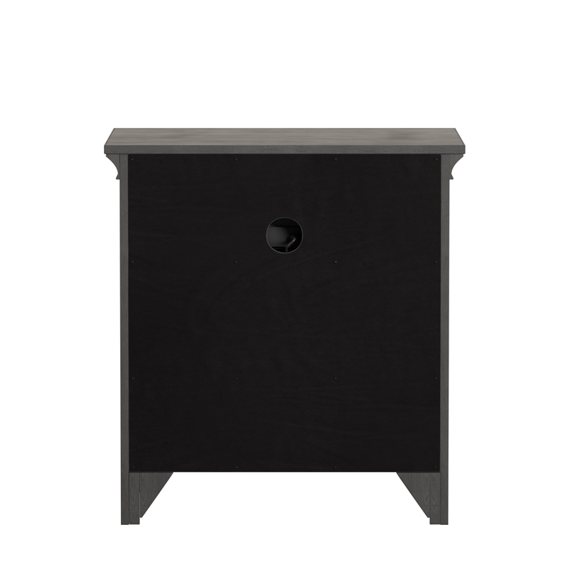 iNSPIRE Q 1-Drawer Wood Cupboard Nightstand with Charging Station in Gray
