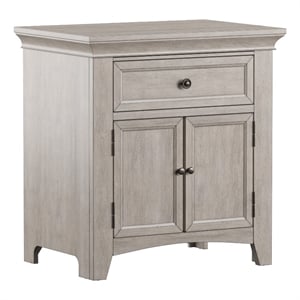 iNSPIRE Q 1-Drawer Wood Cupboard Nightstand with Charging Station in White