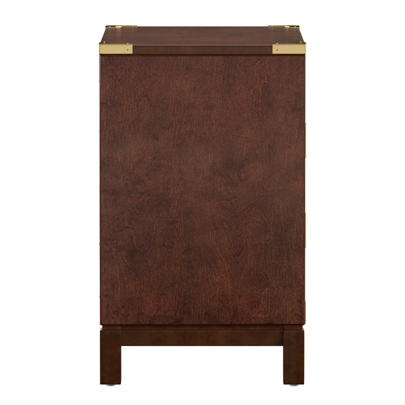iNSPIRE Q 3-Drawer Solid Wood and Engineered Wood Accent Nightstand in Brown