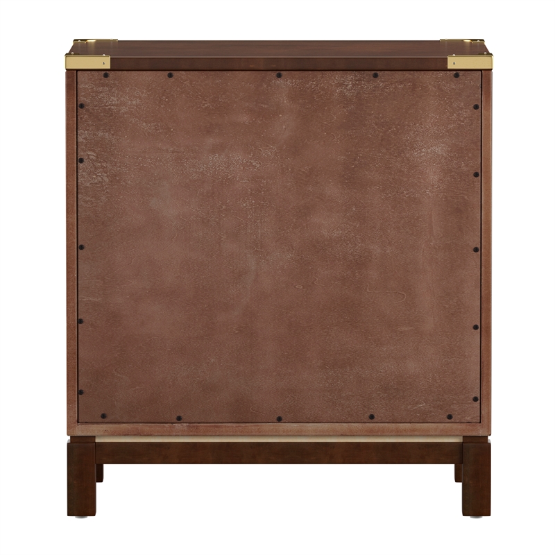 iNSPIRE Q 3-Drawer Solid Wood and Engineered Wood Accent Nightstand in Brown