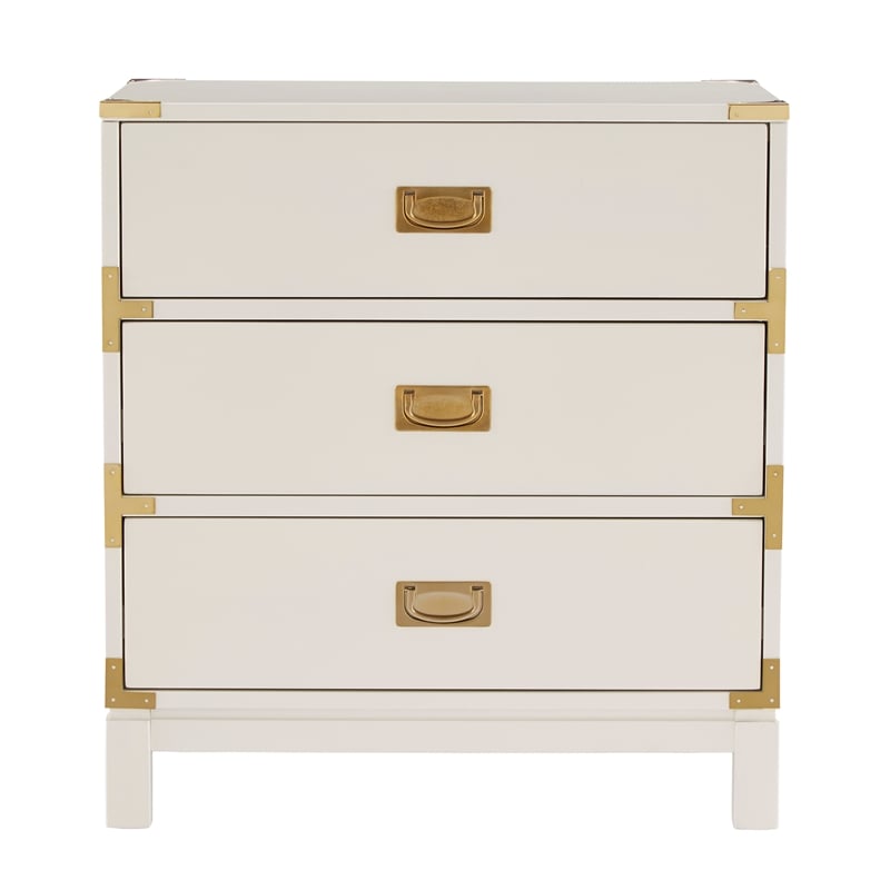 iNSPIRE Q 3-Drawer Solid Wood and Engineered Wood Accent Nightstand in White