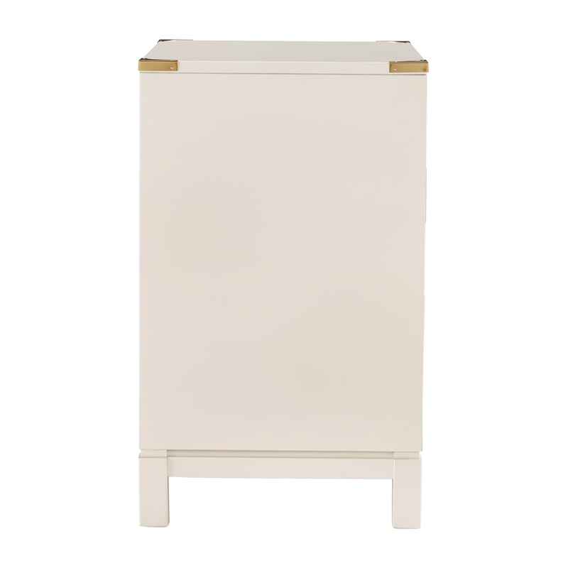 iNSPIRE Q 3-Drawer Solid Wood and Engineered Wood Accent Nightstand in White