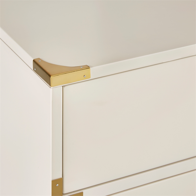 iNSPIRE Q 3-Drawer Solid Wood and Engineered Wood Accent Nightstand in White