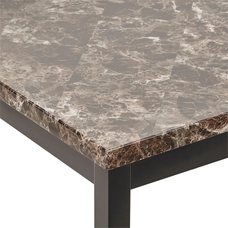 iNSPIRE Q Faux Marble Top and Metal Counter Height Dining Table in Black Finish