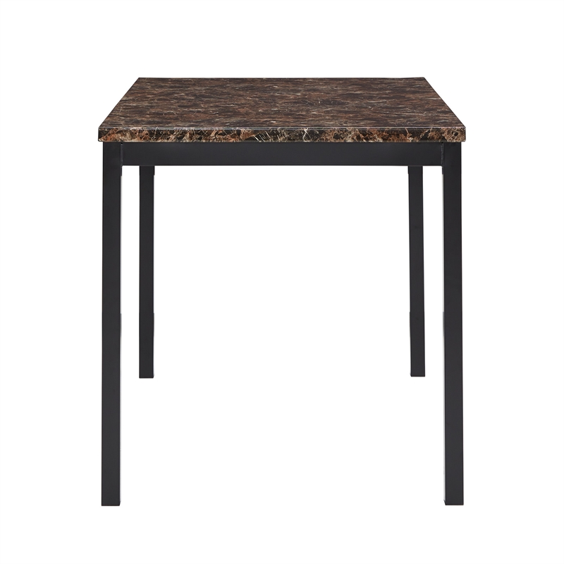 iNSPIRE Q Faux Marble Top and Metal Base Dining Table in Black Finish