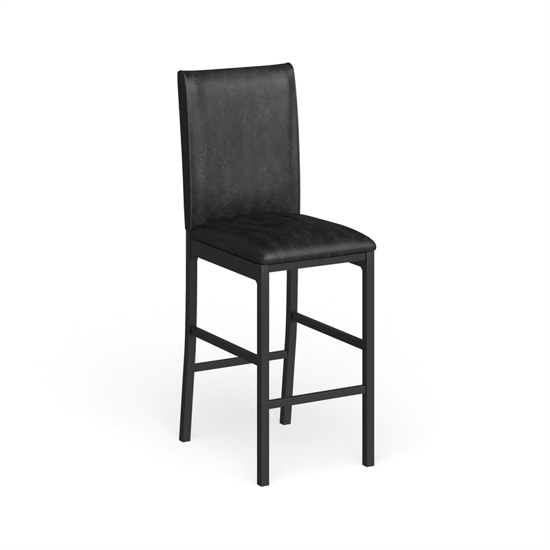 iNSPIRE Q Metal PU Upholstered Counter Height Chairs in Black Finish (Set of 4)