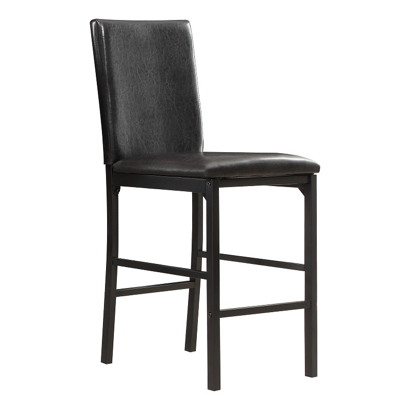 iNSPIRE Q Metal PU Upholstered Counter Height Chairs in Black Finish (Set of 4)