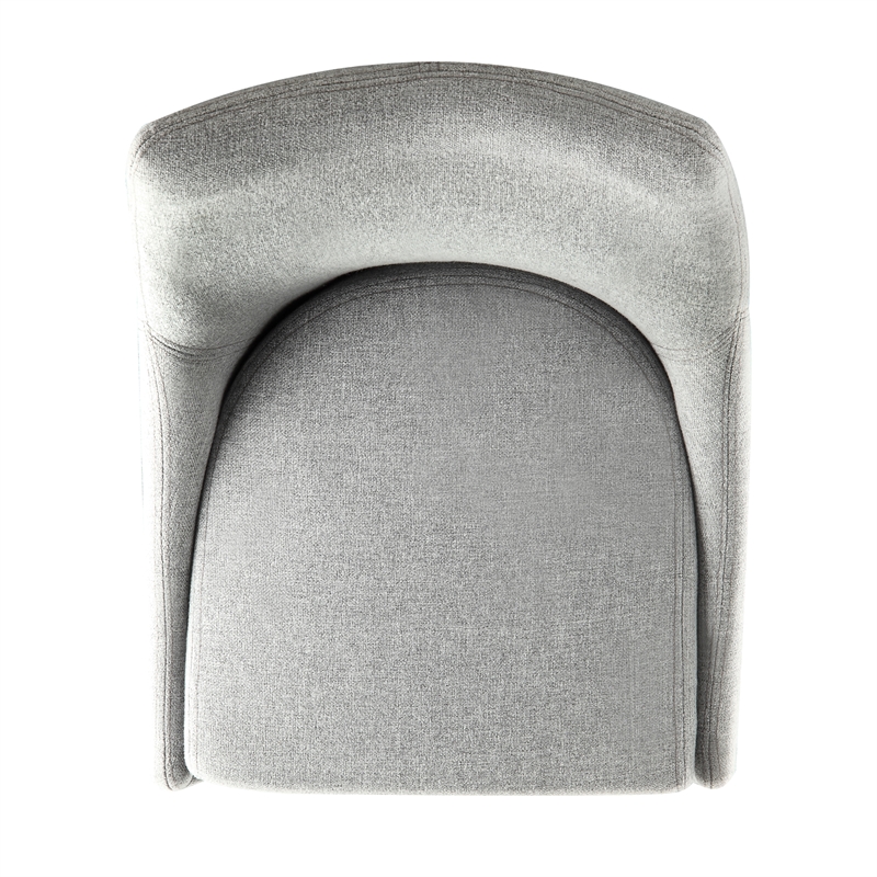 iNSPIRE Q Mid-Century Barrel Back Fabric Wood Dining Chairs (Set of 2) in Gray