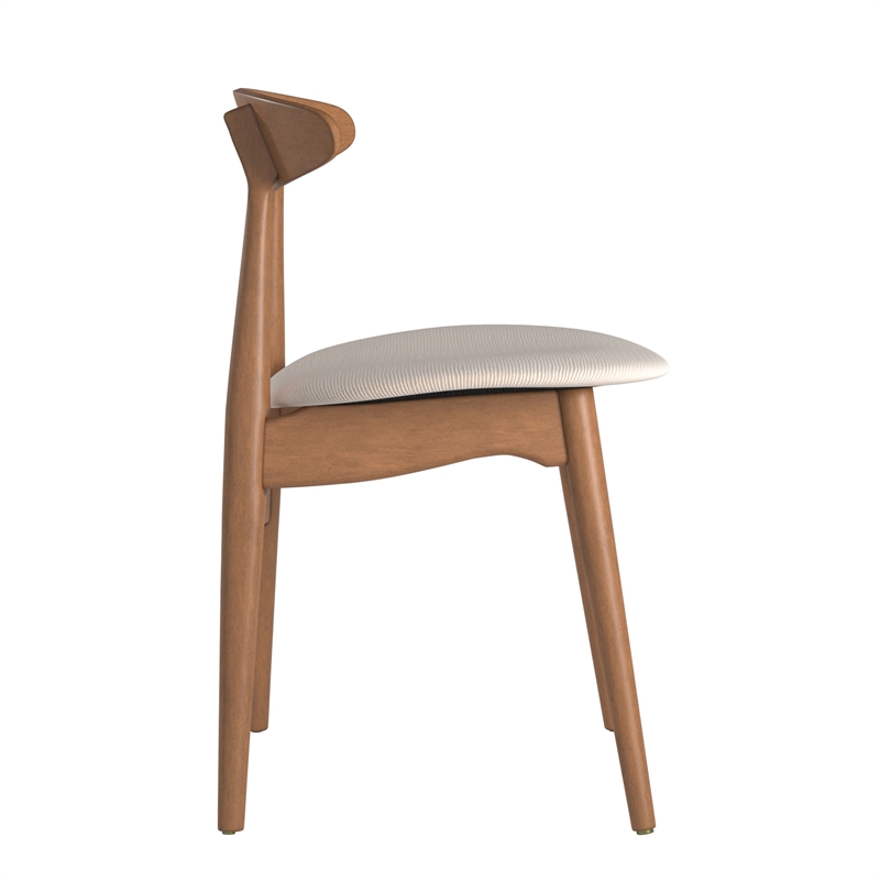 iNSPIRE Q Natural Finish Wood Tapered Dining Chairs (Set of 2) in Beige