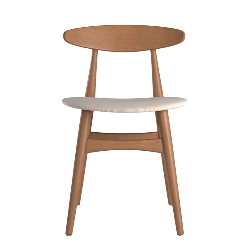 iNSPIRE Q Natural Finish Wood Tapered Dining Chairs (Set of 2) in Beige
