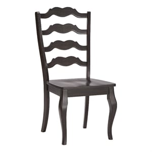 iNSPIRE Q French Ladder Back Wood Dining Chairs (Set of 2) in Antique Black