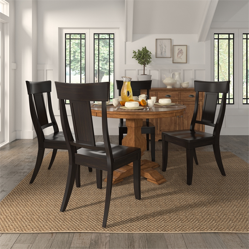 iNSPIRE Q Panel Back Wood Dining Chairs (Set of 2) in Antique Black