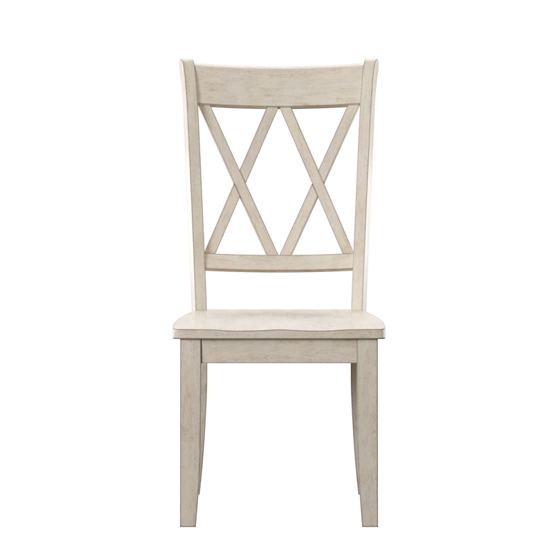 iNSPIRE Q Double X Back Wood Dining Chairs (Set of 2) in Antique White