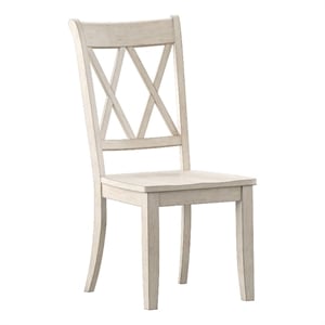 iNSPIRE Q Double X Back Wood Dining Chairs (Set of 2) in Antique White