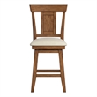iNSPIRE Q Panel Back Counter Height Wood Swivel Chair in Oak
