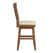 iNSPIRE Q Panel Back Counter Height Wood Swivel Chair in Oak