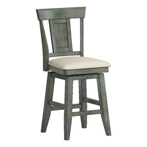 iNSPIRE Q Panel Back Counter Height Wood Swivel Chair in Antique Sage Green