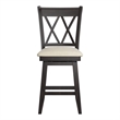 iNSPIRE Q Double X-Back Counter Height Wood Swivel Chair in Antique Black