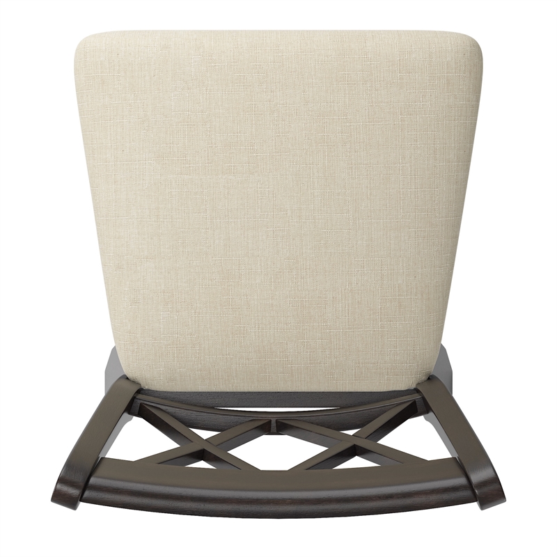 iNSPIRE Q Double X-Back Bar Height Wood Swivel Chair in Antique Black