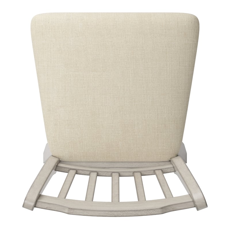 iNSPIRE Q Slat Back Counter Height Wood Swivel Chair in Antique White