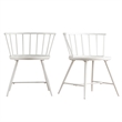 iNSPIRE Q White Metal Low Back Windsor Dining Chairs (Set of 2)