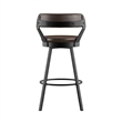 iNSPIRE Q Gray Finish Metal PU Swivel Bar Height Chairs (Set of 2) in Brown