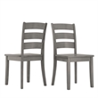 iNSPIRE Q Ladder Back Wood Dining Chairs (Set of 2) in Antique Grey