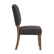 iNSPIRE Q Nailhead Linen Wood Dining Chairs (Set of 2) in Dark Gray