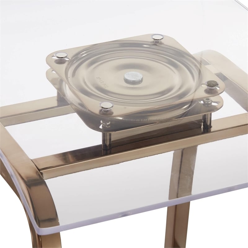 iNSPIRE Q Metal Acrylic Swivel High Back Counter Height Stools (Set 2) in Gold