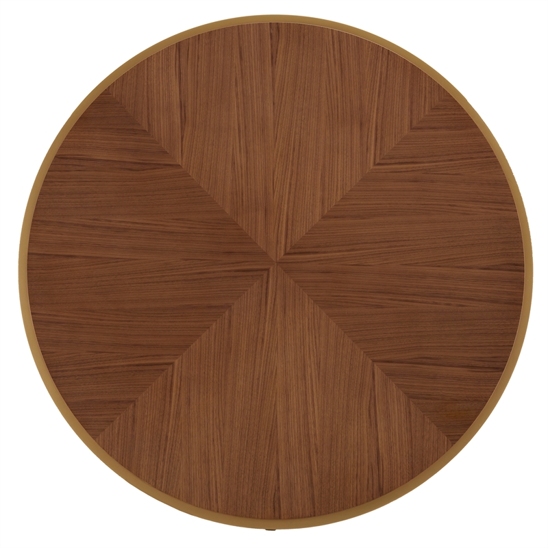 iNSPIRE Q Natural Finish Wood Dining Table With Gold Metal Base