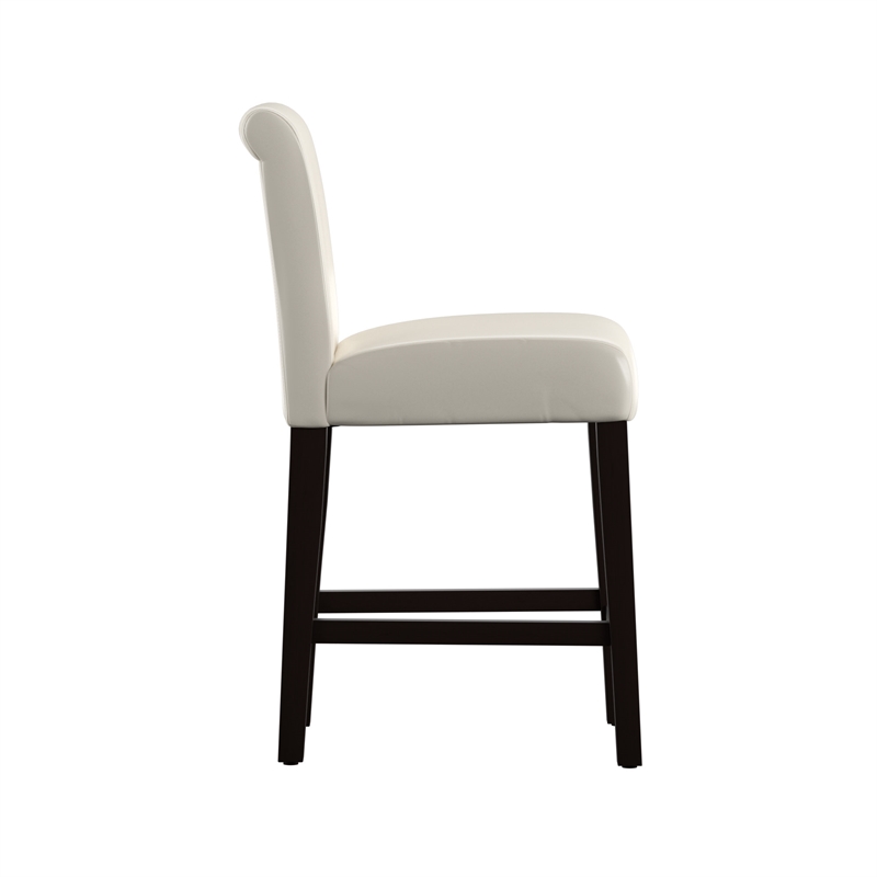 iNSPIRE Q White Faux Leather Wood High Back Counter Height Stools (Set of 2)