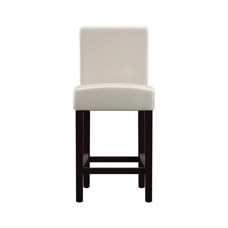iNSPIRE Q White Faux Leather Wood High Back Counter Height Stools (Set of 2)