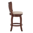 iNSPIRE Q Beige Linen Wood Slat Back Swivel Counter Height Stool