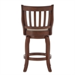 iNSPIRE Q Beige Linen Wood Slat Back Swivel Counter Height Stool