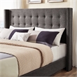 iNSPIRE Q Melina Wood Linen Wingback Headboard - King - Charcoal