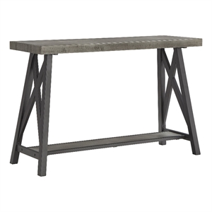 iNSPIRE Q Westyn Rustic Wood Metal Sofa Table with Shelf - Gray