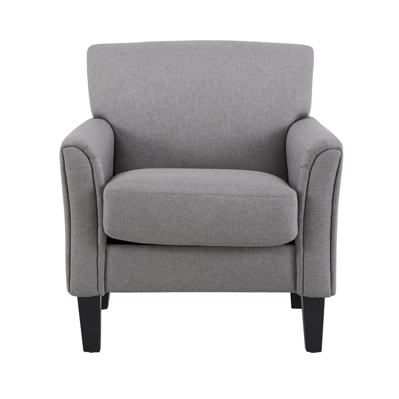 iNSPIRE Q Modern Wood Linen Accent Chair - Gray
