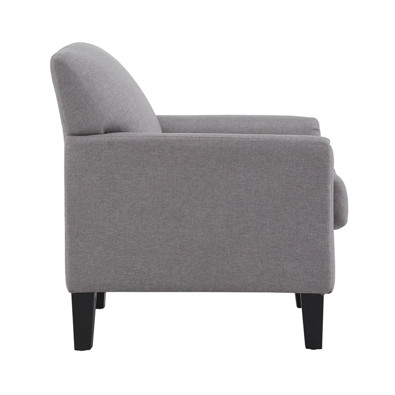 iNSPIRE Q Modern Wood Linen Accent Chair - Gray