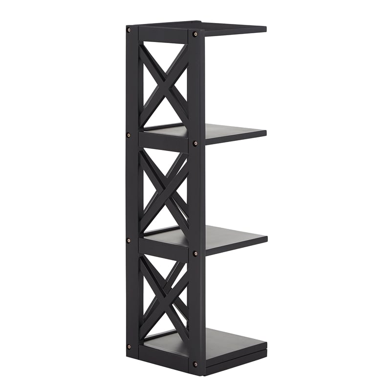 iNSPIRE Q X-Frame 3-Shelf Wood Bookcase - Vulcan Black