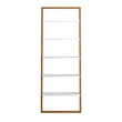 iNSPIRE Q Two-Tone Leaning Ladder Wood Bookcase - Natural and White Finish