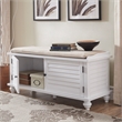 iNSPIRE Q Velvet Cushion Wood Storage Bench - White