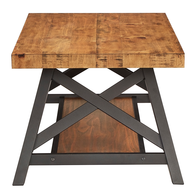 iNSPIRE Q Traditional Engineered Wood Coffee Table with Lower Shelf in Oak