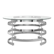 iNSPIRE Q Modern Metal & Tempered Glass Coffee Table in Chrome/Clear