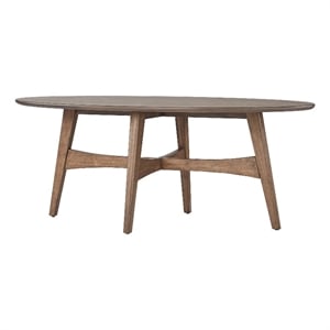 iNSPIRE Q Contemporary Oval Wood Coffee Table with Tapered Legs in Dark Walnut