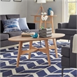 iNSPIRE Q Oval Contemporary Wood Coffee Table with Tapered Legs in Light Oak
