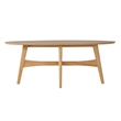 iNSPIRE Q Oval Contemporary Wood Coffee Table with Tapered Legs in Light Oak
