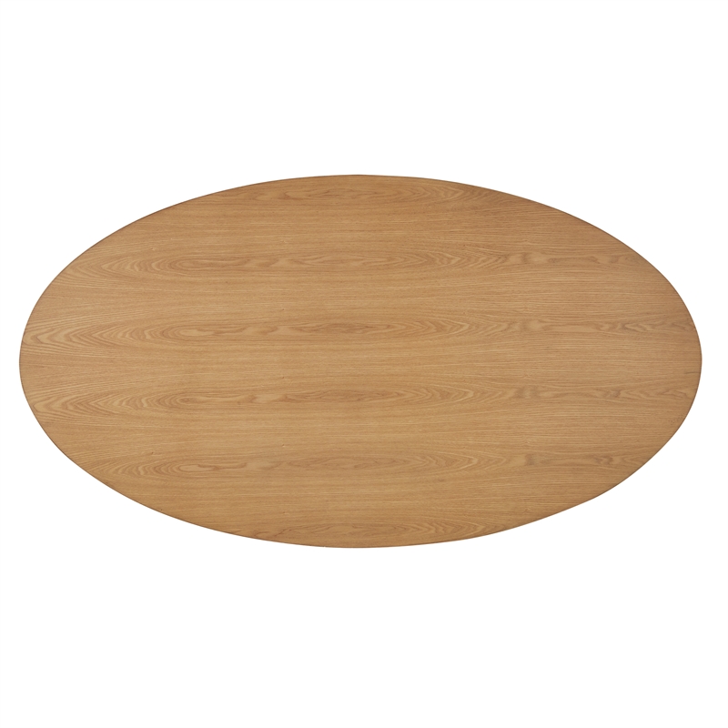 iNSPIRE Q Oval Contemporary Wood Coffee Table with Tapered Legs in Light Oak