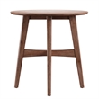 iNSPIRE Q Round Contemporary Wood End Table with Tapered Legs in Dark Walnut