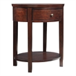 iNSPIRE Q 1-Drawer Oval Modern Wood End Table with Bottom Shelf in Espresso