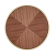 iNSPIRE Q Round Contemporary Wood & Metal End Table with in Natural/Gold